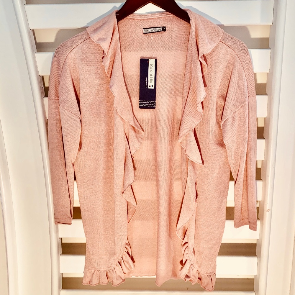 Neatie Kiddie Ruffle Cardigan Blush Pink Size 14